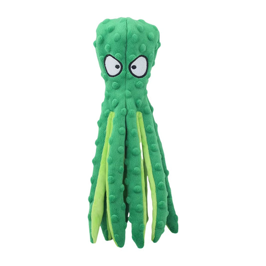 Squeaky Octopus Dog Toys Interactive Puppy Toy No Stuffing Dog Chew Toys Plush Bite Toys for Aggressive Chewers