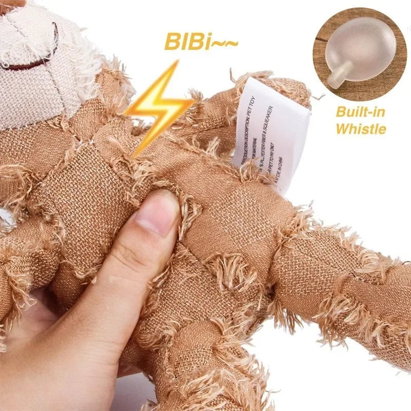 Pet Teddy Bear Soundmaking Toy Plush Dog Grinding Toys Soft Cotton Linen Cleaning Teeth Abreact Plaything Bear 