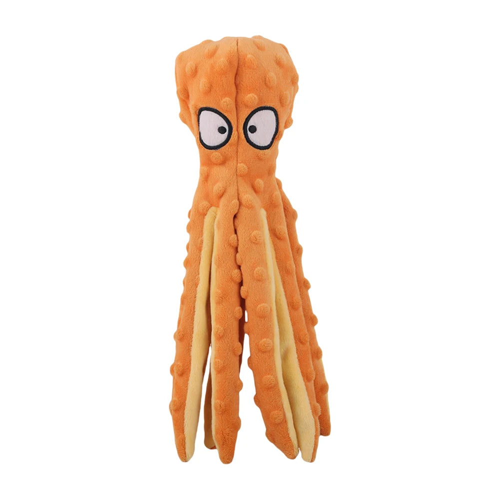 Squeaky Octopus Dog Toys Interactive Puppy Toy No Stuffing Dog Chew Toys Plush Bite Toys for Aggressive Chewers