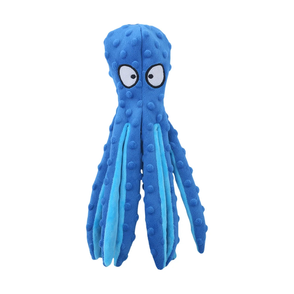 Squeaky Octopus Dog Toys Interactive Puppy Toy No Stuffing Dog Chew Toys Plush Bite Toys for Aggressive Chewers