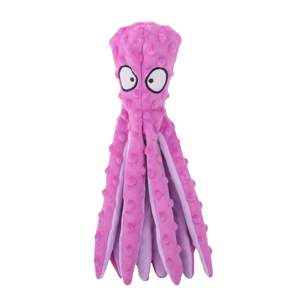 Squeaky Octopus Dog Toys Interactive Puppy Toy No Stuffing Dog Chew Toys Plush Bite Toys for Aggressive Chewers