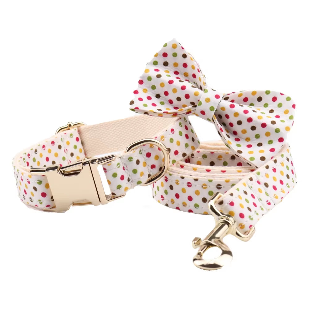 Dog Collar and Leash Set Black White Plaid Free Custom Metal Buckle Dog Collars Quick Lease for Small Medium Large Dog Supplies